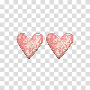 O, two pink hearts transparent background PNG clipart