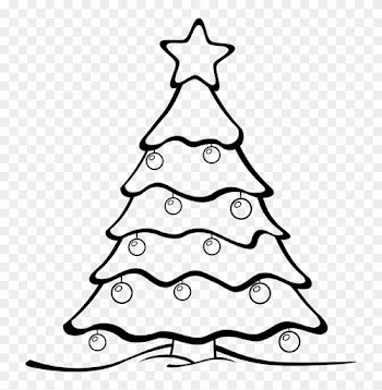 Oak Trees Black And White Clipart - Colour In Christmas Tree