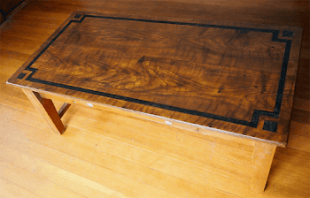 Oak Woodgrain Painted Coffee Table with Macassar Ebony Inlay ...