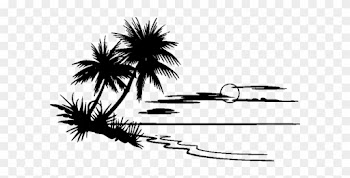 Oasis - Palm Tree Beach Outline