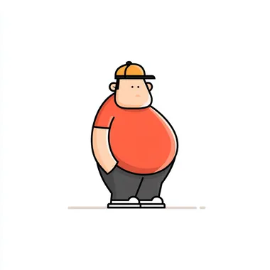 Obese Cartoon Character Illustration Obese Cartoon Character Illustration