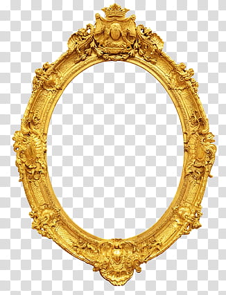 Oblong brown mirror frame transparent background PNG clipart