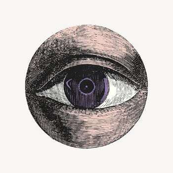 Observing eye collage element, vintage | Free PSD Illustration - rawpixel