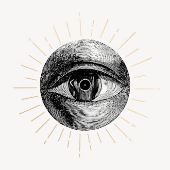 Observing eye drawing, vintage mystical | Free PSD Illustration - rawpixel