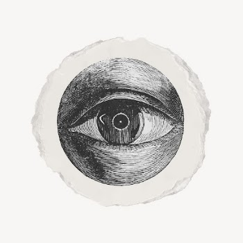 Observing eye ephemera ripped paper | Free Vector Illustration - rawpixel