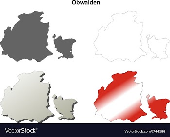 Obwalden blank detailed outline map set vector image