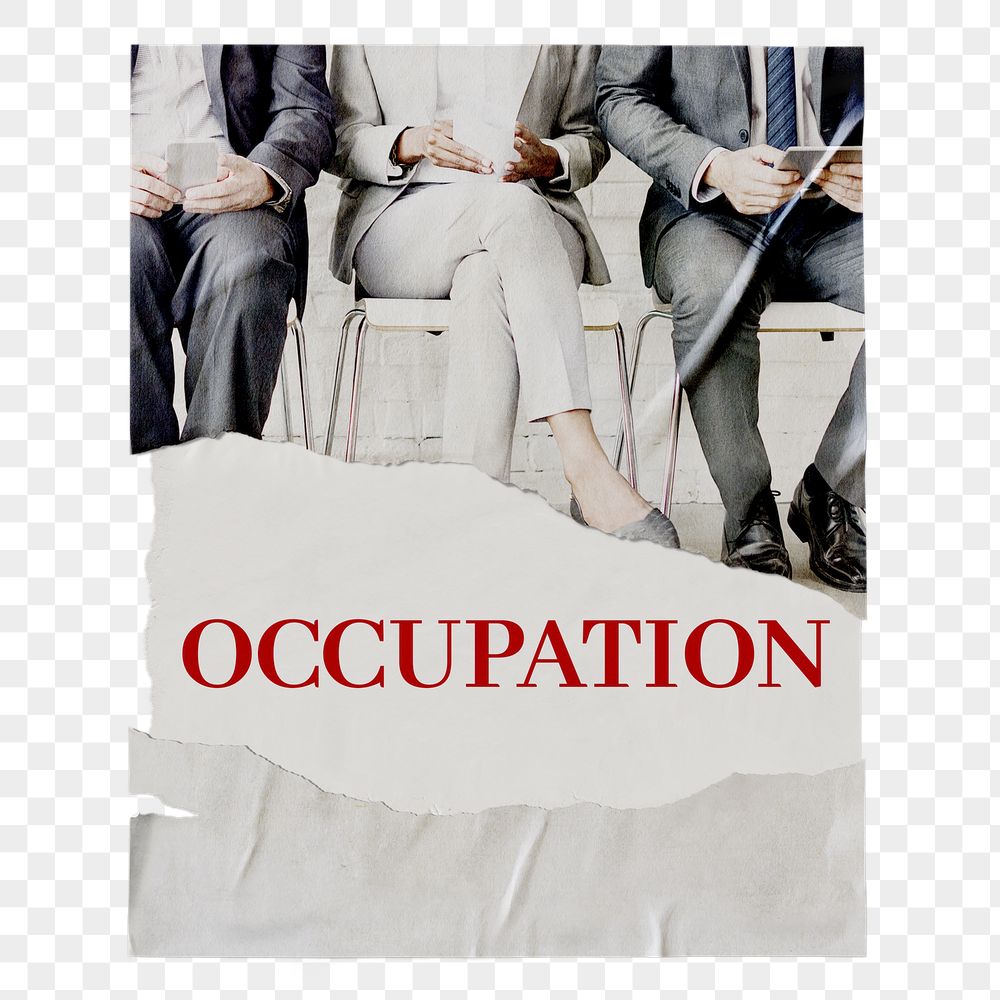 Occupation png poster, ripped paper | Free PNG - rawpixel