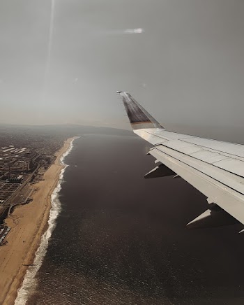 Ocean View and Airplane Wing 