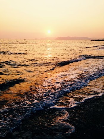 ocean waves during sunset
