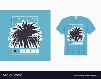  					Oceanside stylish graphic tee design poster vector image														
