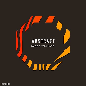 Octagon abstract badge template vector | Free stock vector - 538077
