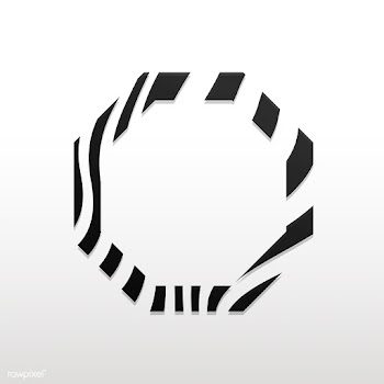 Octagon black and white abstract badge vector | Free stock vector - 538105