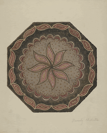 Octagonal Hooked Rug (ca.1937) by Beverly | Free Photo - rawpixel