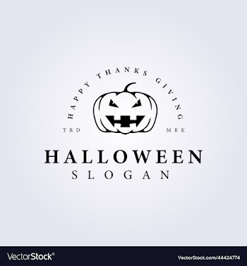 october halloween pumpkin logo line