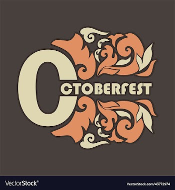 octoberfest lettering with ornament vintage