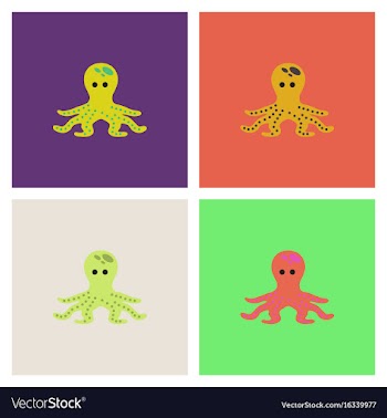 Octopus cartoon collection vector image