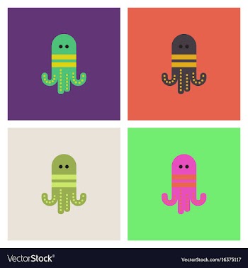 Octopus cartoon collection vector image