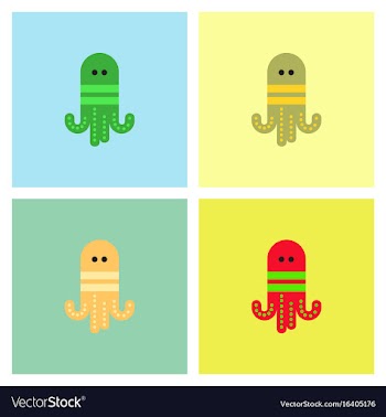 Octopus cartoon collection vector image