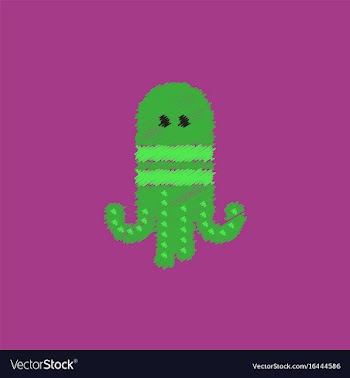 Octopus cartoon in hatching style vector image