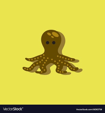Octopus cartoon in sticker style vector image