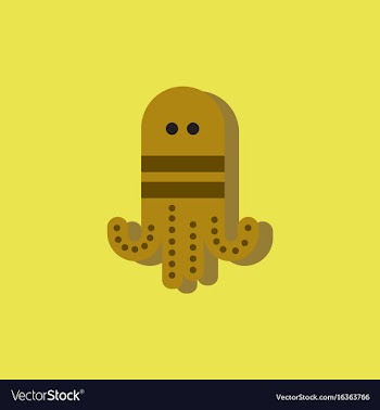 Octopus cartoon in sticker style vector image