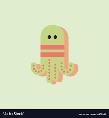 Octopus cartoon in sticker style vector image