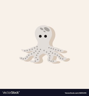 Octopus cartoon in sticker style vector image