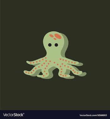 Octopus cartoon in sticker style vector image
