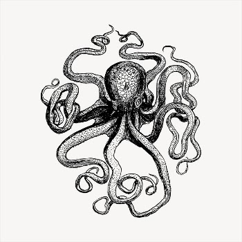 Octopus  clipart, vintage hand | Free Vector - rawpixel