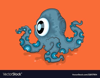 Octopus cute monster vector image