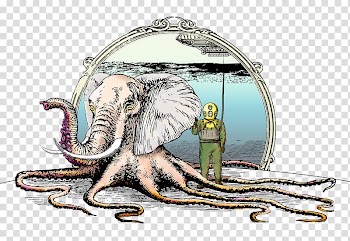 Octopus Drawing Digital art Painting, airship watercolor transparent background PNG clipart
