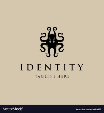 Octopus ink tentacle logo design vector image