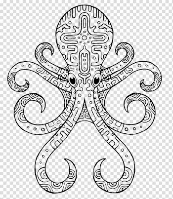 Octopus Line art Drawing, octapus transparent background PNG clipart