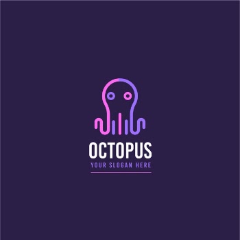 Octopus logo design concept Free Vector