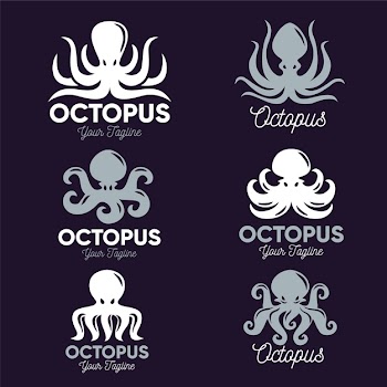 Octopus logo template design Free Vector