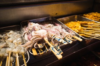 Octopus on skewer for hot pot 