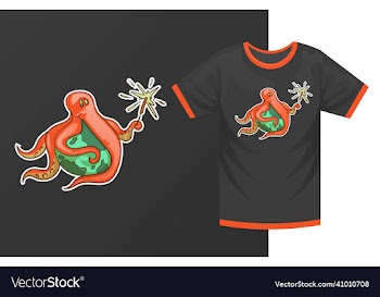 octopus t shirt design logo design