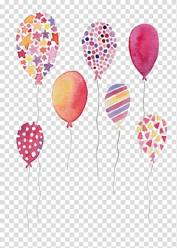 Of balloons, Happy Birthday to You Balloon Greeting card Wish, Watercolor balloons transparent background PNG clipart