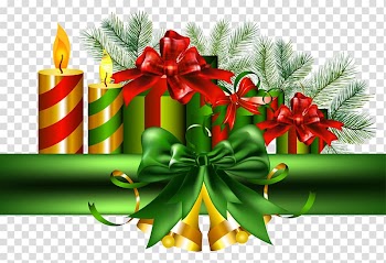 Of Christmas candles, Christmas decoration Jingle bell Christmas ornament , Christmas Green Decoration with Golden Bells transparent background PNG clipart