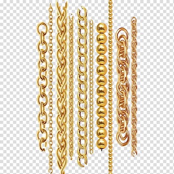 Of different types of gold-colored chains, Chain Gold Necklace Metal, gold chain transparent background PNG clipart