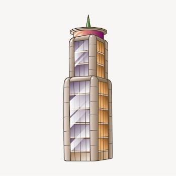Office building sticker, cartoon architecture | Free PSD - rawpixel