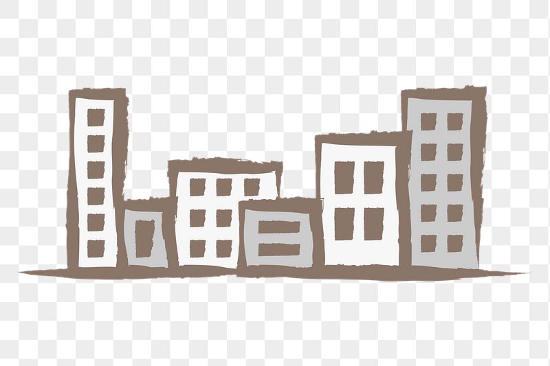 Office buildings png sticker, pastel | Free PNG Illustration - rawpixel