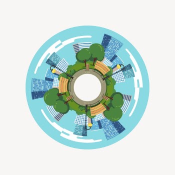 Office buildings sticker, abstract illustration | Free Vector - rawpixel
