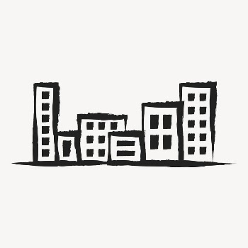 Office buildings sticker, cute doodle | Free PSD Illustration - rawpixel