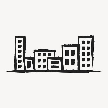 Office buildings sticker, cute doodle | Free Vector Illustration - rawpixel