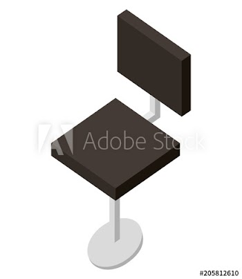 office chair furniture equipment isometric vector illustration