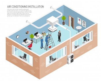 Office conditioning system illustration Free Vector