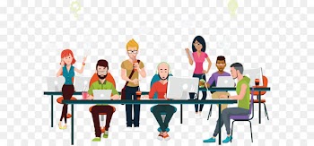 Office Coworking Business Illustration - The project team resting FIG. 