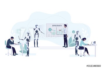 Office human and robot workers