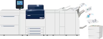 Office professional multi-function copy printer scanner. Isolated flat illustration